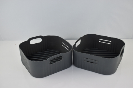 Tavă din silicon  21cm pentru friteuza cu aer cald, 2 bucăți accesorii Airfryer XL din silicon pentru Philip XL 6,2L, COSORI 5,5L/4,7L, Cecotec 6L, reutilizabile în loc de hârtie de copt - FOARTE BUN [5]