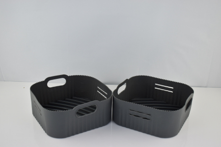 Tavă din silicon  21cm pentru friteuza cu aer cald, 2 bucăți accesorii Airfryer XL din silicon pentru Philip XL 6,2L, COSORI 5,5L/4,7L, Cecotec 6L, reutilizabile în loc de hârtie de copt - FOARTE BUN [6]