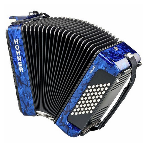 Hohner Bravo II 48 Blue silent key [3]