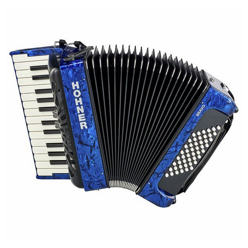 Hohner Bravo II 48 Blue silent key [2]