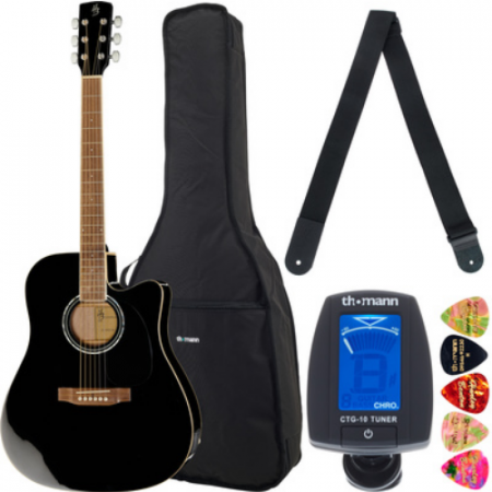 Chitare - Harley Benton CLD-60SCE BK Custom Line Bundle