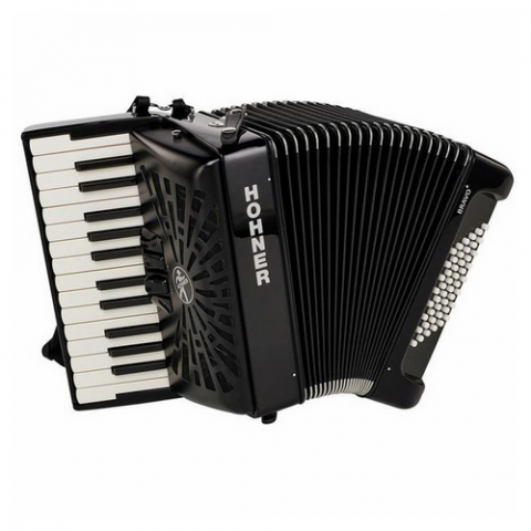 Acordeoane cu Clape - Hohner Bravo II 48 Black silent key
