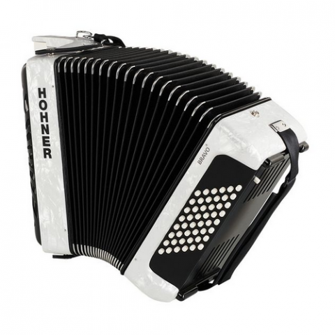 Hohner Bravo II 48 White silent key [2]