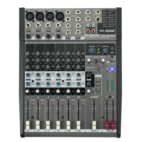 Mixere Analog - Mixer Analog Phonic AM1204FX