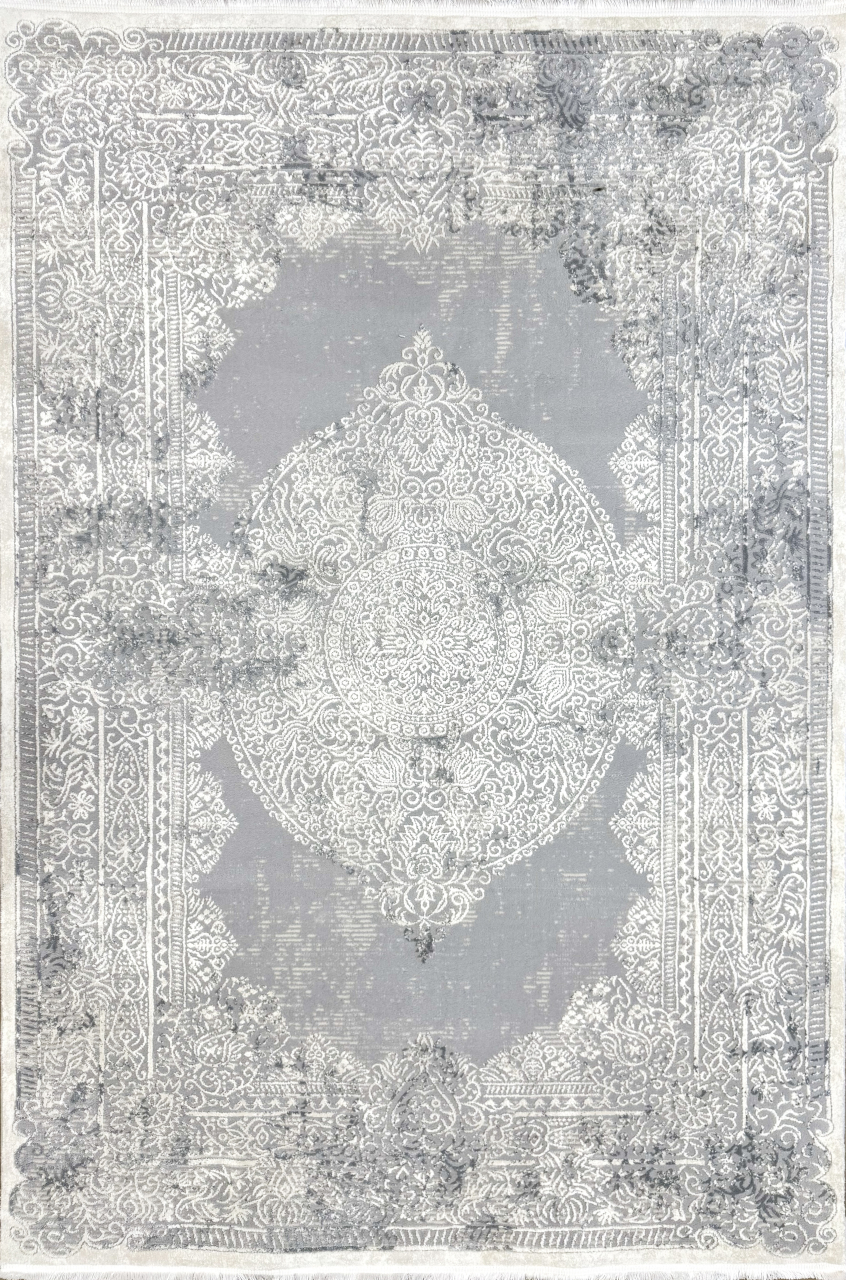 Covor clasic gri cu model ornamental baroc [1]