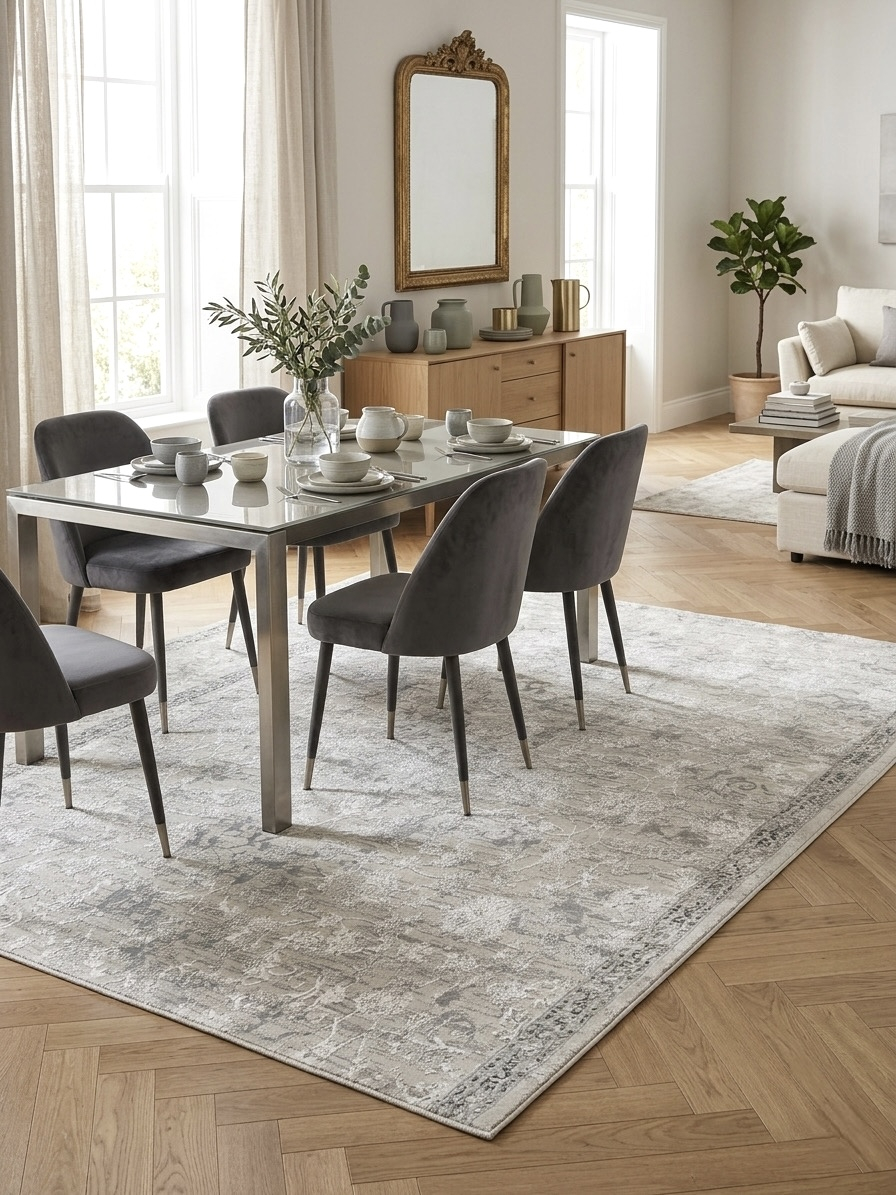 Covor la metru floral gri [2]