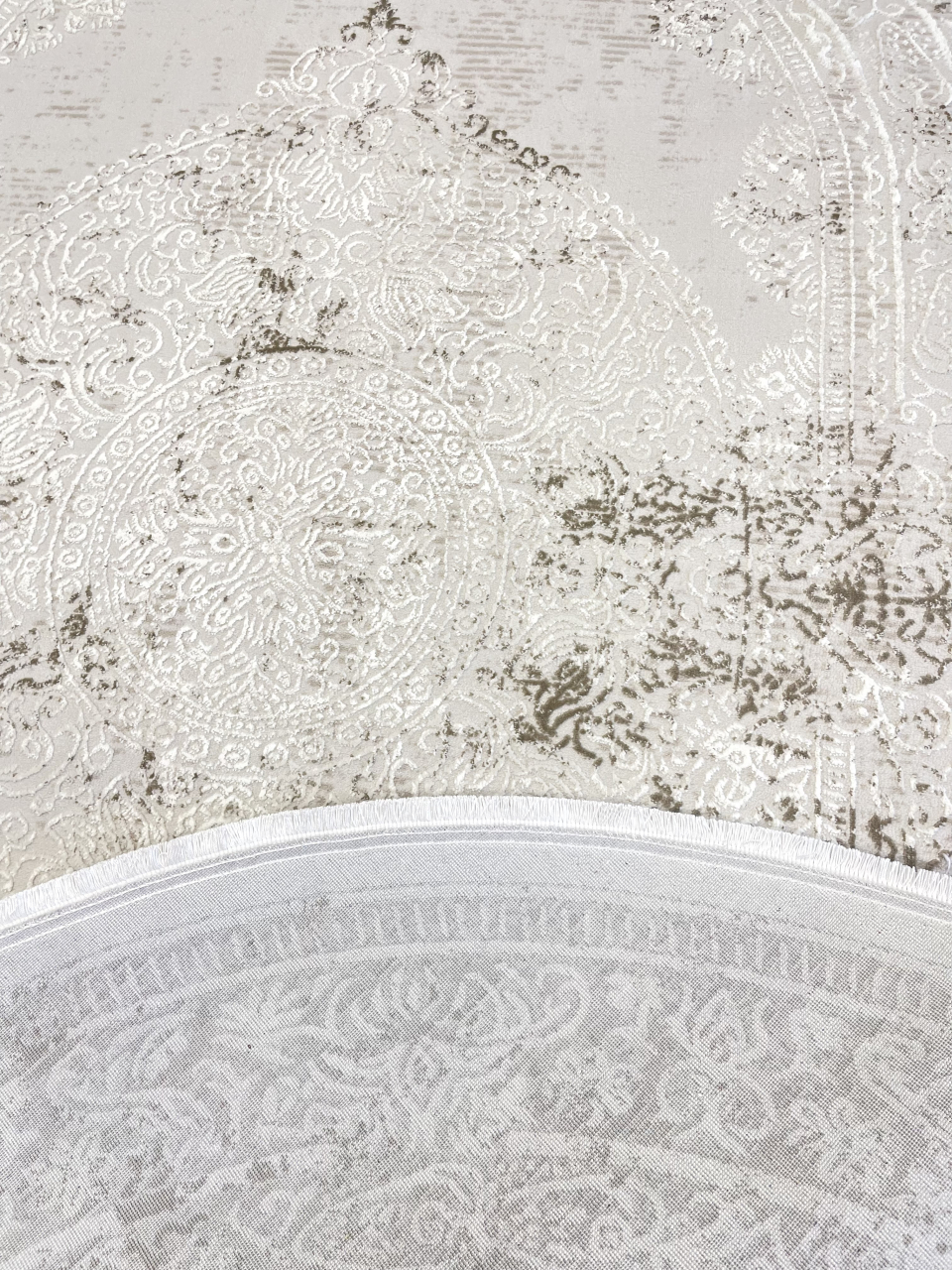 Covor oval - clasic crem cu model ornamental baroc [4]