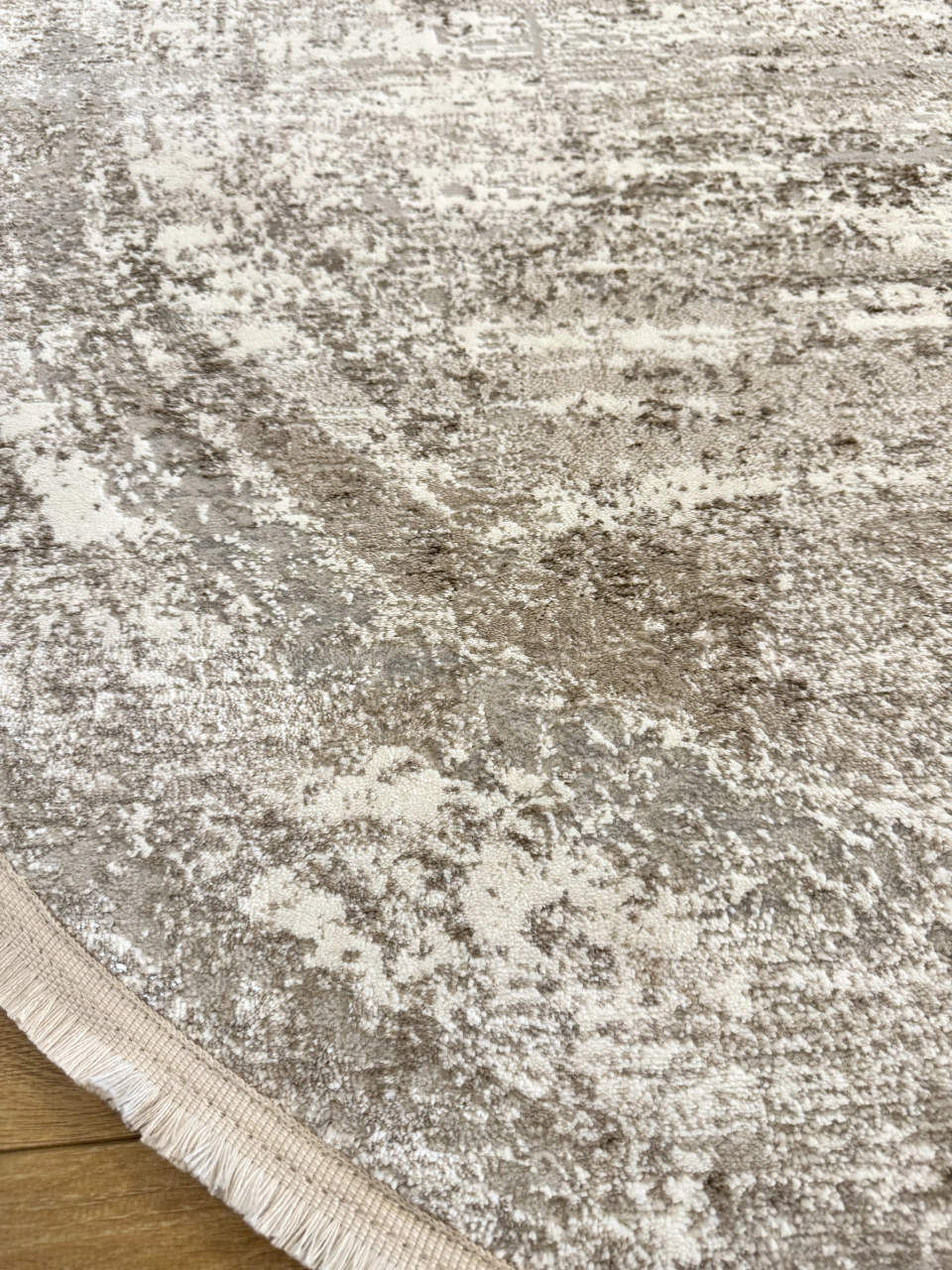 Covor oval - model abstract în nuanțe de maro/bej [3]