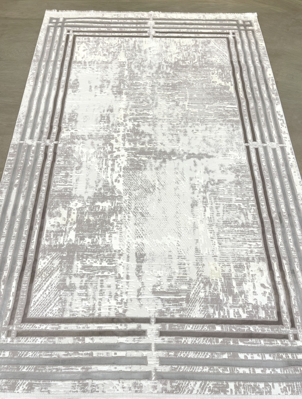 Covor modern - geometric, nuante de gri-bej [2]