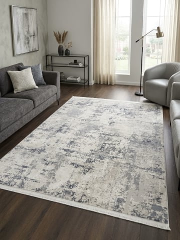 Covoare Moderne - Covor Abstract Modern – bej  si nuante de albastru