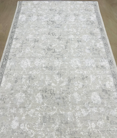 Covoare la metru - Covor  la metru - model floral cu nuanțe de gri