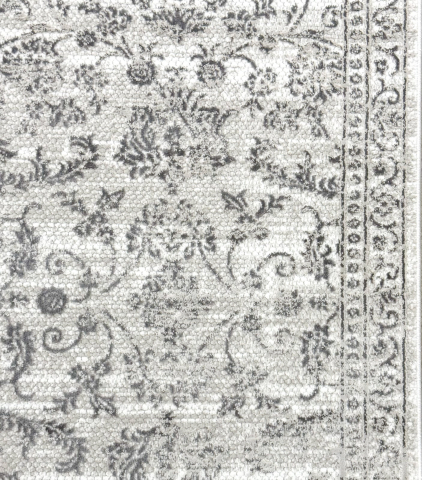 Covor Mabel la metru, model floral, tonuri de gri si alb [3]