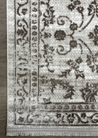Covor Mabel la metru , model floral, tonuri de maro si alb [3]