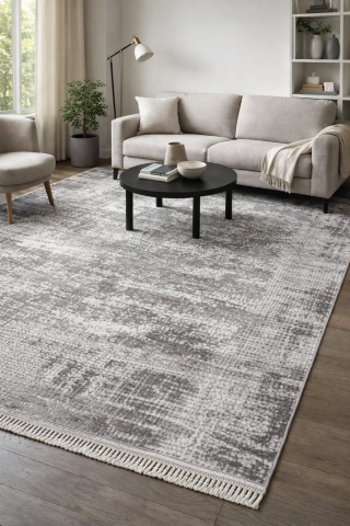 Colectia HOME - Covor model abstract în nuanțe de gri