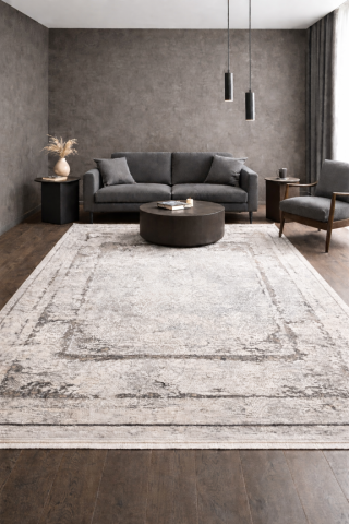 Colectia HOME - Covor model abstract în nuanțe de maro