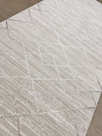 Covor Modern cu model geometric, tonuri de gri si alb [4]
