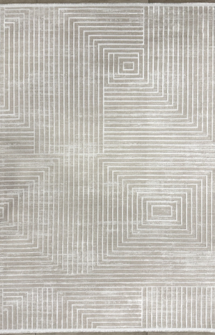 Covor Modern, design abstract liniar, nuante de bej si alb [4]
