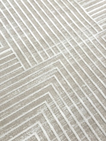 Covor Modern, design abstract liniar, nuante de bej si alb [3]