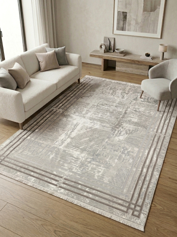 Covoare Moderne - Covor modern geometric gri bej