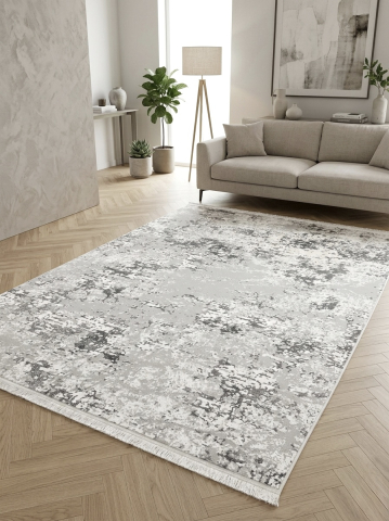 Covoare Moderne - Covor modern în nuanțe de gri și alb  cu efect de patină