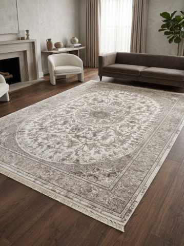 Covoare Clasice - Covor oriental crem-bej, model floral