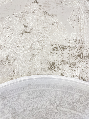 Covor oval - clasic crem cu model ornamental baroc [3]