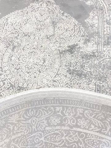 Covor oval  clasic gri cu model ornamental baroc [1]