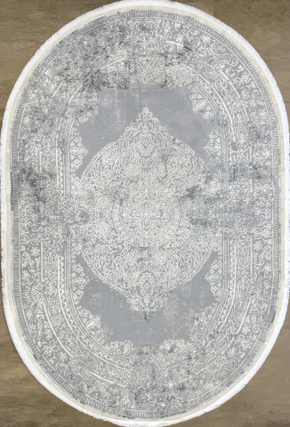 Covoare Ovale - Covor oval  clasic gri cu model ornamental baroc