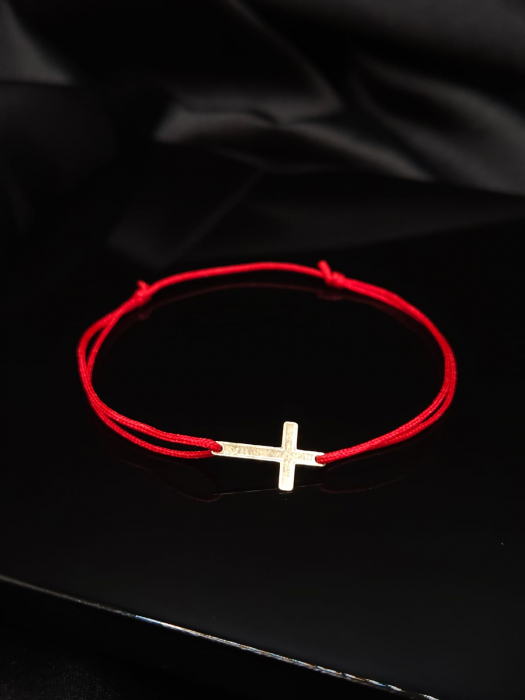 Bratara Snur Reglabil,Cruciulita - Aur 14 K [2]