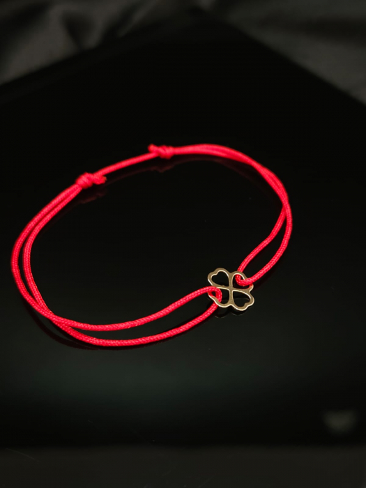 Bratara Snur Reglabil, Trifoi-Aur 14 K [4]