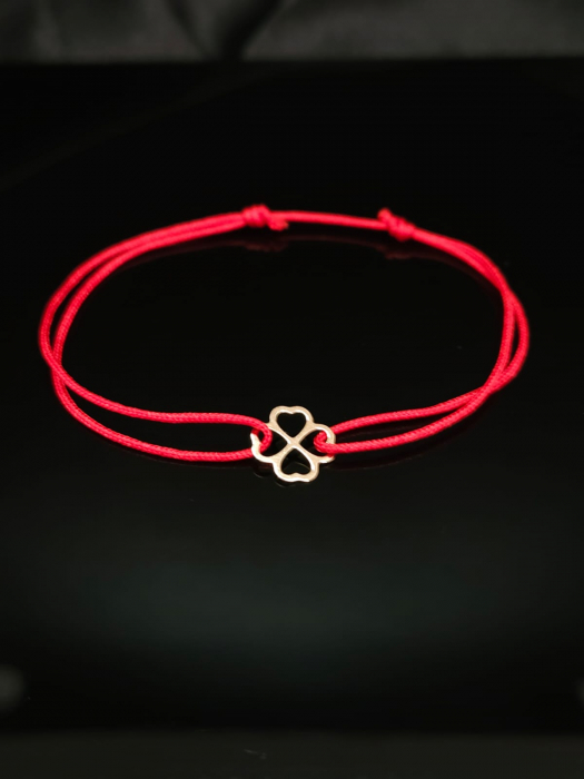 Bratara Snur Reglabil, Trifoi-Aur 14 K [3]