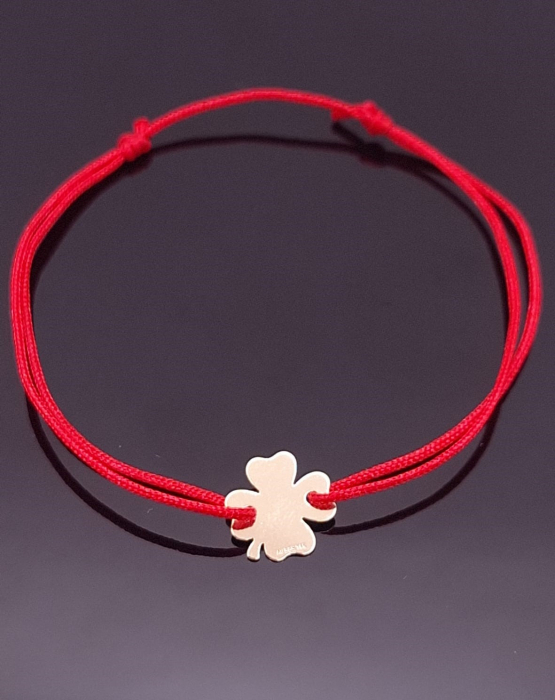 Bratara Snur Reglabil,Trifoi Plin -Aur 14 K [2]