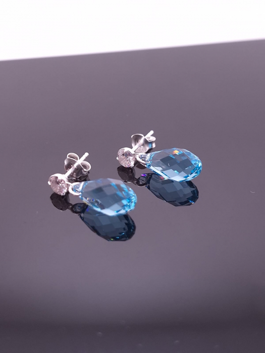 Cercei Argint 925 - Lacrima Cristal Albastru [2]