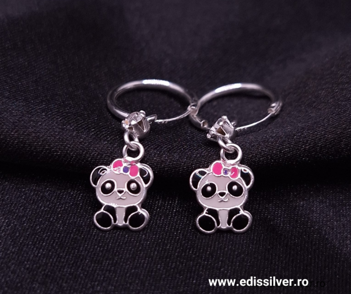 Cercei Copii Argint 925 -  Panda Cercuri [2]