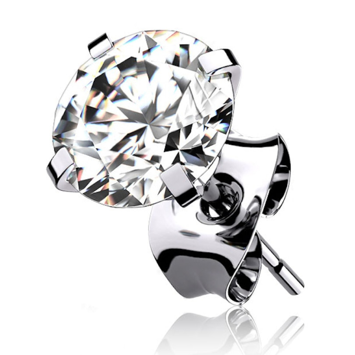 Cercel de ureche din titan cu piatră 3mm. [1]