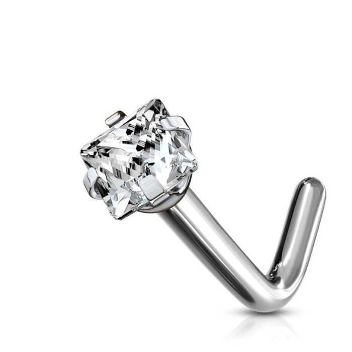 Cercel nazal din titan cu pietre [1]