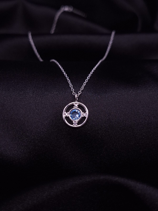 Colier Argint 925- Cristal Albastru [2]