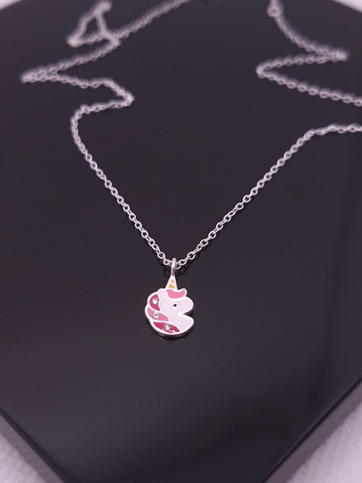 Colier Argint 925- Unicorn Cristale  Copii [2]