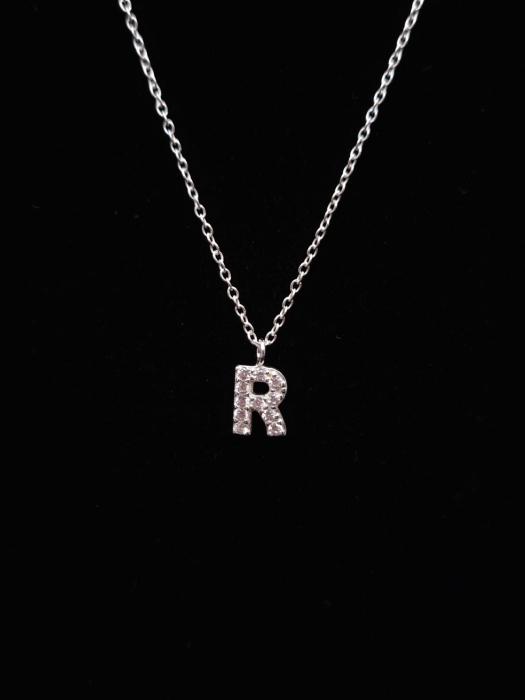 Colier Copii Argint 925 - Litera R Zirconiu [3]