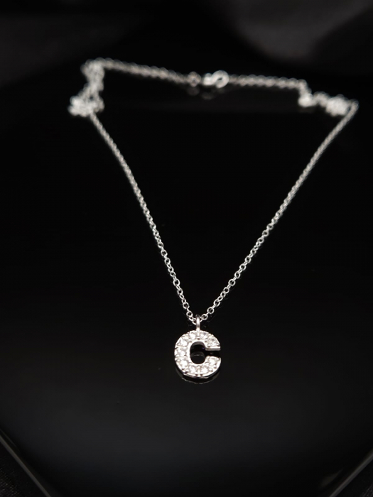 Colier Copii Argint 925 - Litera C Zirconiu [2]