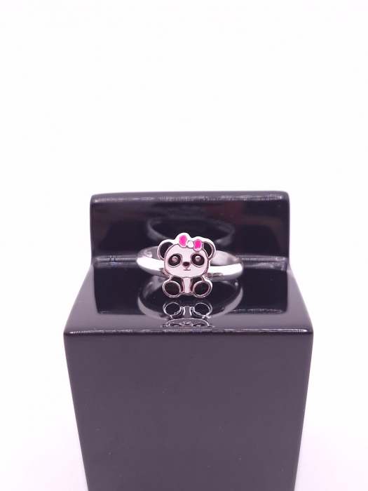 Inel Reglabil Copii Argint 925- Urs Panda [3]