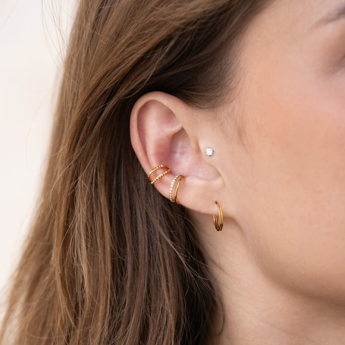 Labret push-in din titan cu piatră încastrată [4]