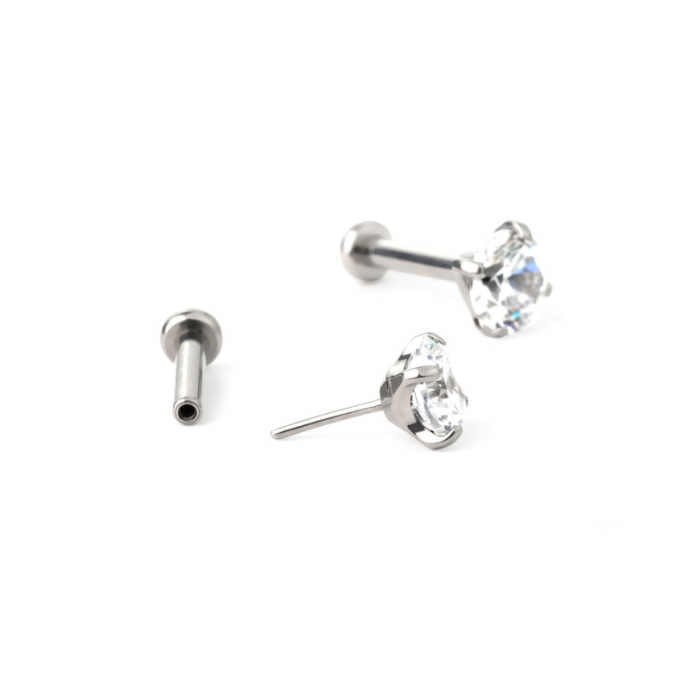 Labret push-in din titan cu piatră încastrată [1]
