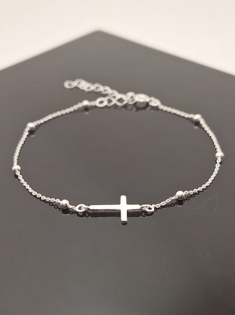 Bratara Argint 925- Cruciulita Cu Bile [1]