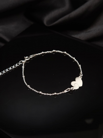 Bratari cu pietre - Bratara Argint 925 -Double Heart