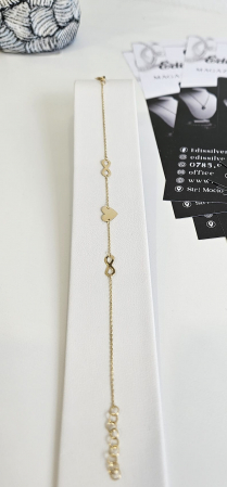Bijuterii aur 14K - BRATARA AUR 14K CU INIMA SI INFINIT