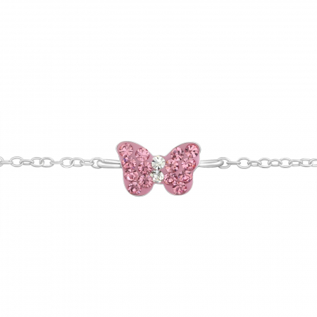 Bratari snur argint pentru copii - Bratara  Copii Argint 925- Fluture