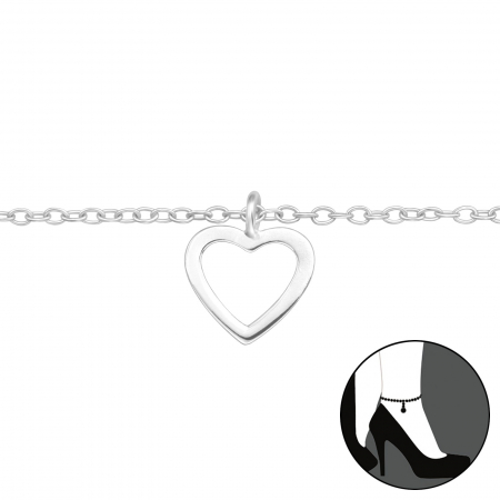 Bratari de picior - Bratara De Picior Argint 925- Heart