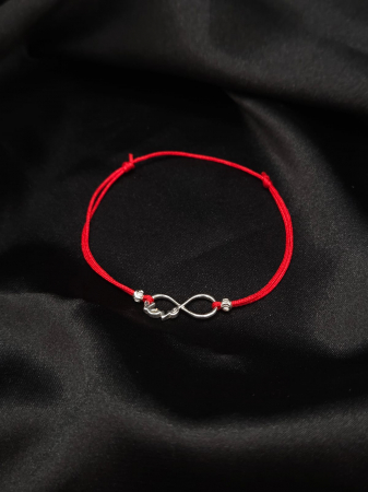 Bratari handmade - Bratara Snur Reglabil ,Infinit Love -Argint 925