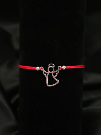 Bratari handmade - Bratara Snur Reglabil, Ingeras -Argint 925